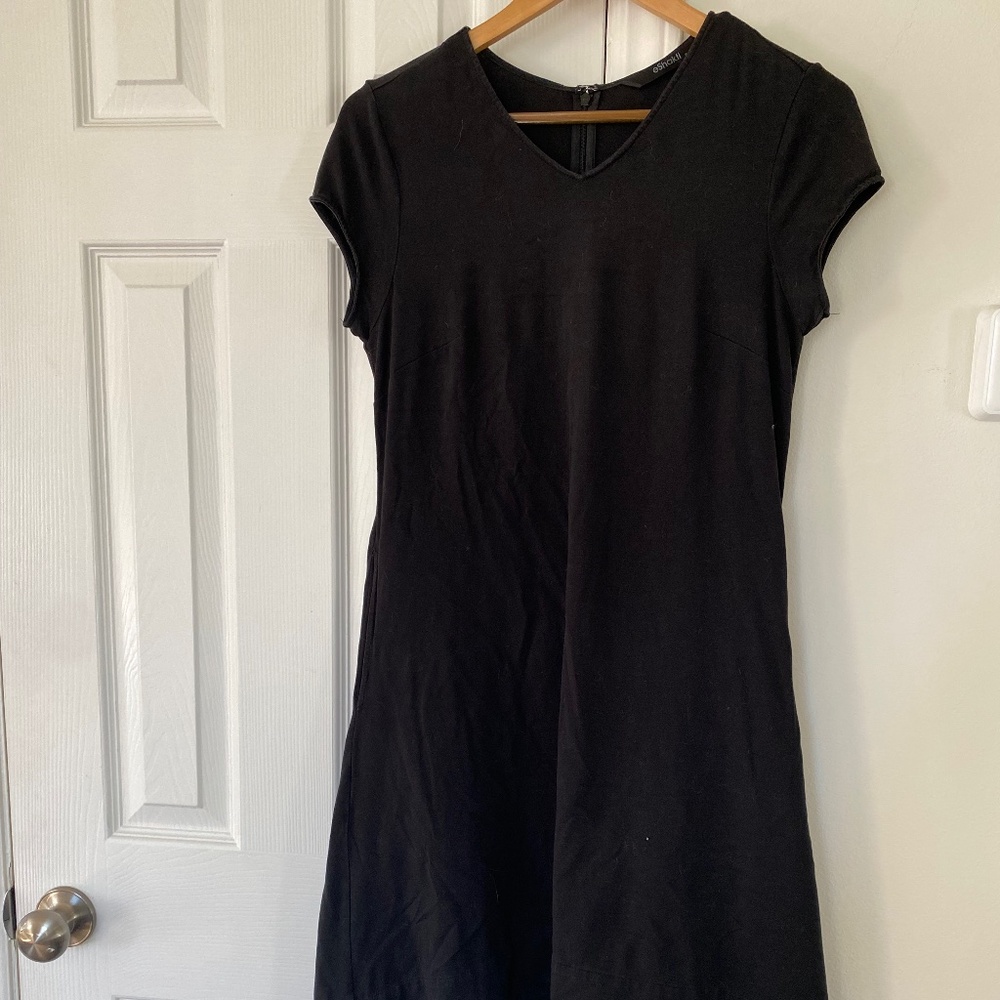 Eshakti high low hem capsleeve cotton jersey dress size 6
